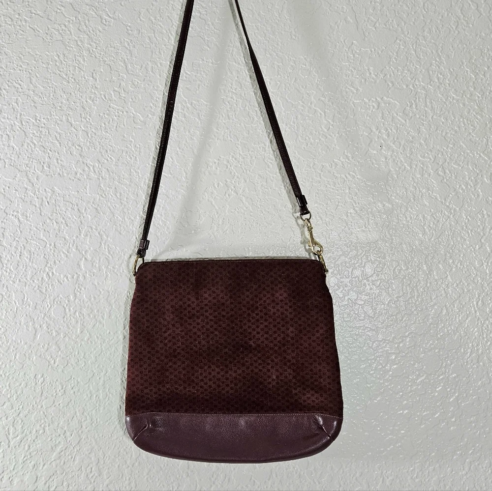 Bags by Supreme Maroon Suede Crossbody - Picture 5 of 8